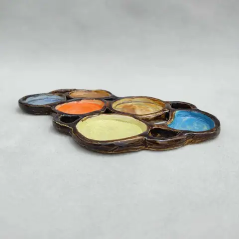Multicolour cabochon glaze cluster