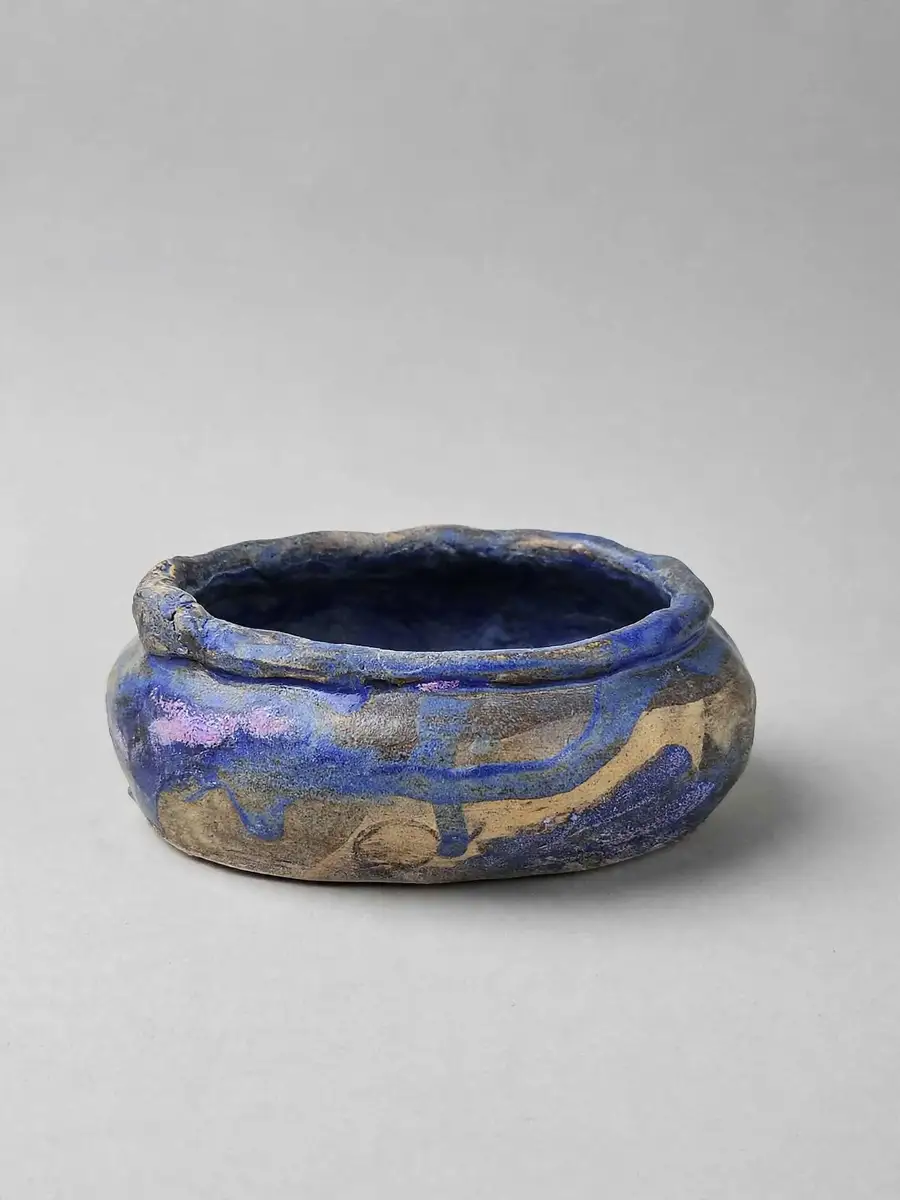 Reactive Glaze Low Bowl, wide shallow bowl